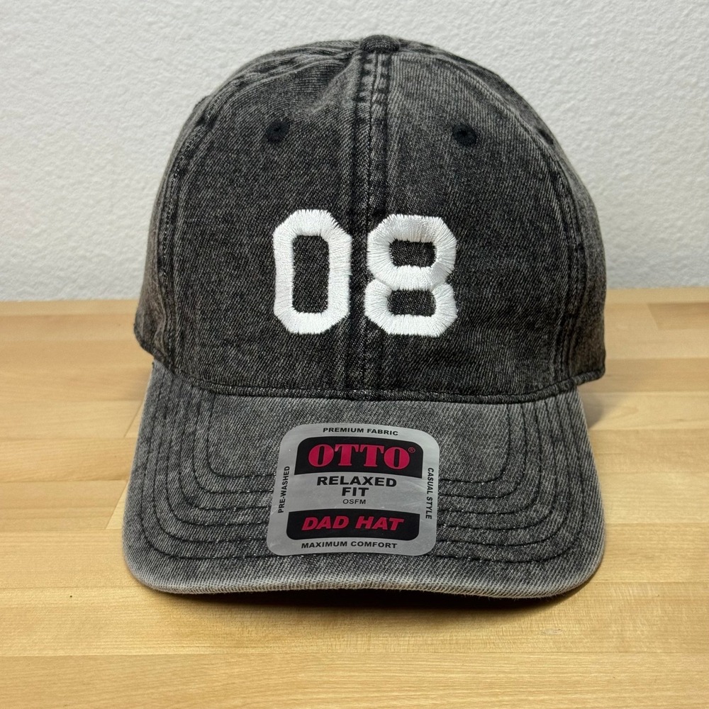 Otto Black Rock Coffee Bar 08 Acid Wash Charcoal Relaxed Fit Dad Hat NEW